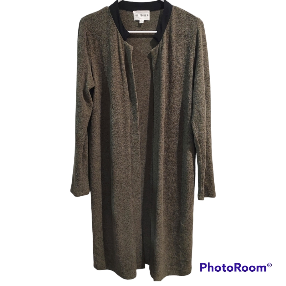 Olive + Oak Green Long Cardigan